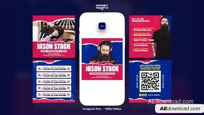 DJ Tour Instagram Post Openers template preview