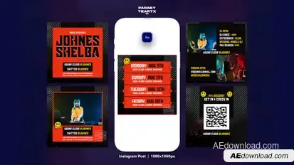 DJ Tours Party Instagram Post Product Promo template preview
