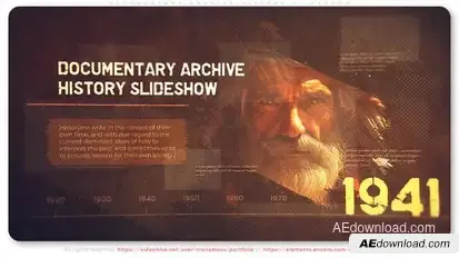 Documentary Archive History Slideshow Video Displays template preview