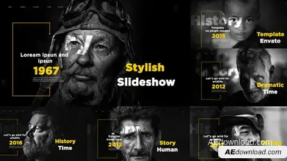 Documentary History Slideshow Video Displays template preview