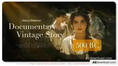 Documentary Story Vintage Slideshow Video Displays template preview