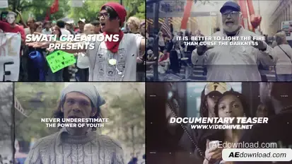 Documentary Teaser Video Displays template preview