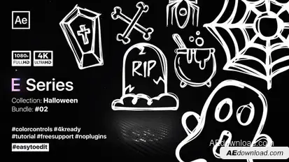 Doodle Halloween Elements Elements template preview