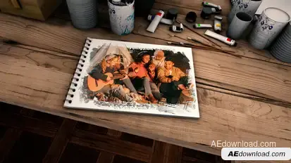 Drawing Memories (4K Slideshow) Video Displays template preview