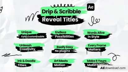 Drip & Scribble Reveal Titles Titles template preview