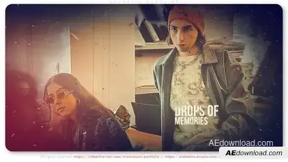 Drops of Memories Video Displays template preview
