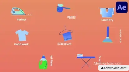 Dry Cleaning Icons And Titles for After Effects Titles template preview