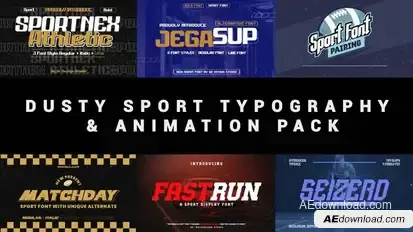 Dusty Sport Typography & Animation Pack Titles template preview