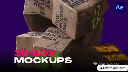 Dynamic 3D Box Mockups Elements template preview