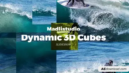 Dynamic 3D Cubes Slideshow Video Displays template preview