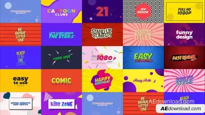 22 Dynamic Cartoon Titles V.2 Titles template preview