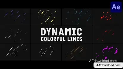 Dynamic Colorful Lines for After Effects Elements template preview