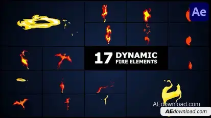 Dynamic Fire Elements | After Effects Openers template preview