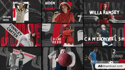 Dynamic Freeze Frame Sports Elements template preview