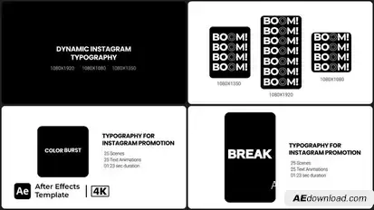 Dynamic Instagram Typography Titles template preview