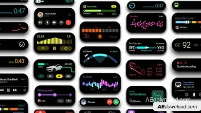 Dynamic island phone interface Elements template preview
