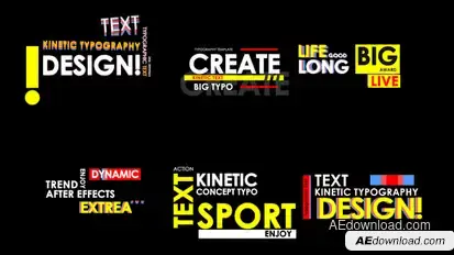 Dynamic Kinetic Typography | Text Intro Pack Titles template preview