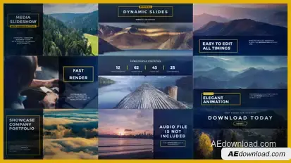 Dynamic Minimal Slides Video Displays template preview