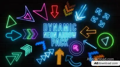 Dynamic Neon Arrows Pack Elements template preview