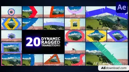 Dynamic Ragged Transitions for After Effects Elements template preview