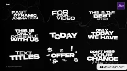 Dynamic Text Animation  AE Titles template preview
