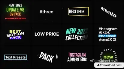 Dynamic Text Animation Presets Titles template preview