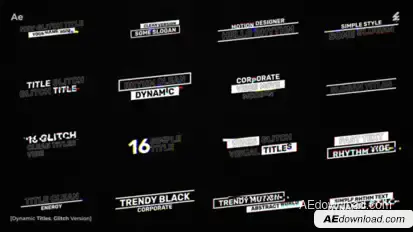 Dynamic Titles Glitch Version /Ae Titles template preview