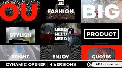 Dynamic Typography Opener Openers template preview