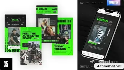 Dynamic Urban Instagram Stories Video Displays template preview