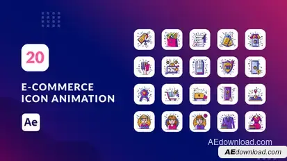 E-Commerce Animation Icons | After Effects Elements template preview
