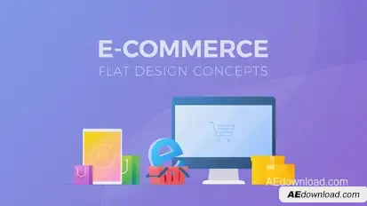 E-Commerce Flat Design Concepts Product Promo template preview