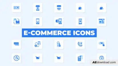 E-commerce Icons Elements template preview