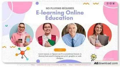 E-learning Online Education Slideshow Openers template preview