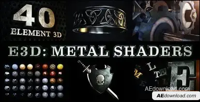 Videohive E3D: Metal Shaders for Element 3D Titles template preview