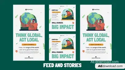 Earth Day Feed And Stories Instagram Openers template preview