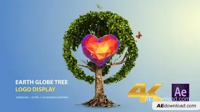 Earth Globe Tree (Logo Display) Logo Stings template preview