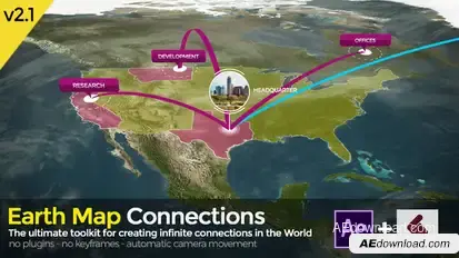 Earth Map Connections Video Displays template preview