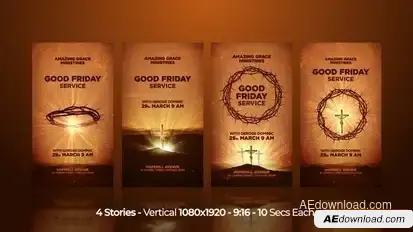 Easter Worship Good Friday Instagram Stories Easter template preview
