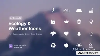 Ecology & Weather Icons Elements template preview