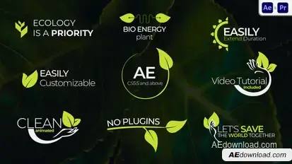 Ecology Lower Thirds Titles template preview