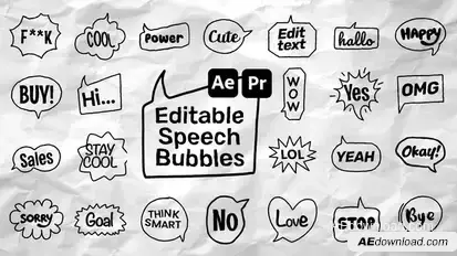 Editable Speech Bubbles Titles template preview
