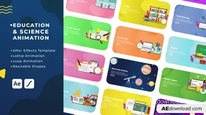 Education and Science Animation | After Effects Elements template preview