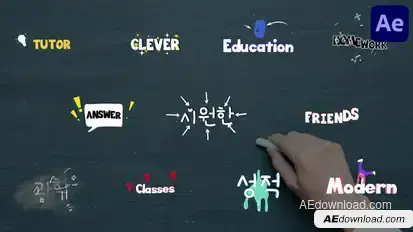 Education Cartoon Titles for After Effects Titles template preview