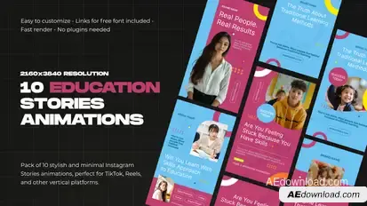 Education Stories Elements template preview