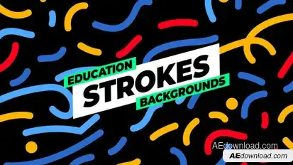 Education Strokes Backgrounds Elements template preview