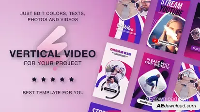 Education Vertical Carousel Video Displays template preview