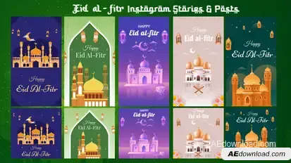 Eid al-Fitr Mubarak I Ramadan Instagram stories & Posts Ramadan Free Templates template preview