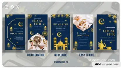 Eid al-Fitr Mubarak I Ramadan Instagram Stories V1 Openers template preview