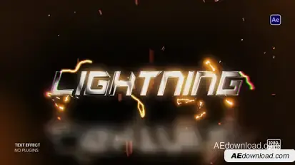 Electric Lightning Text Animation Titles template preview