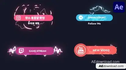 Electro Social Media Lower Thirds for After Effects Elements template preview
